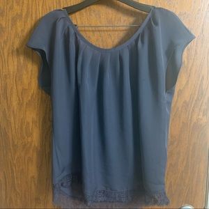 NWOT Lauren Conrad Navy Blue Blouse